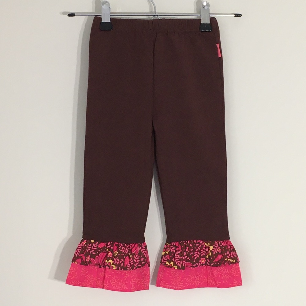 Pant Legging Rabbit Moon Toddler Girls Brown Pant Pink Ruffle New With Tags